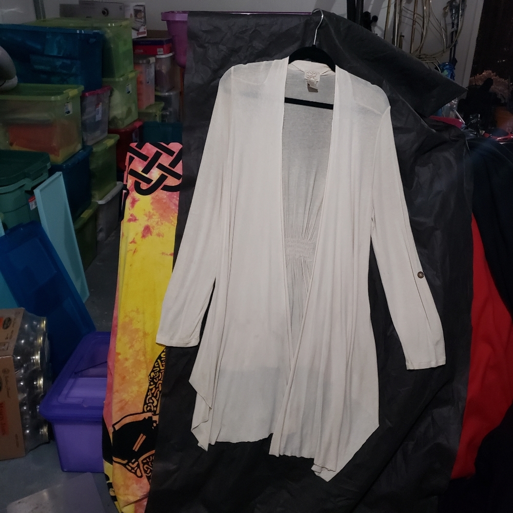 Vintage EYELASH Hi-Low Cardigan-Large-pre-loved